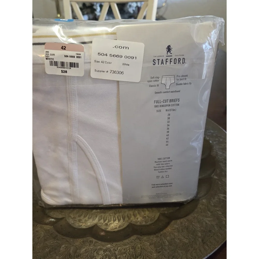 Mens Stafford Full Cut Briefs 42